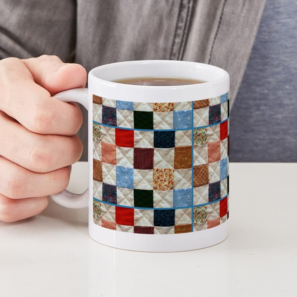 CafePress Colorful Quilt Pattern Mugs 11 oz (325 ml) Ceramic Coffee Mug