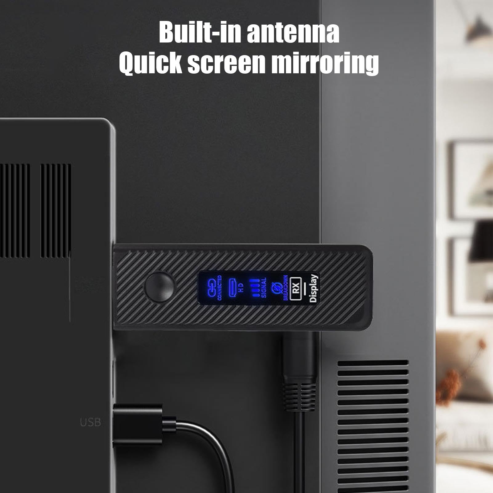 Trasmettitore Ricevitore Video Dispositivo Streaming Video Wireless | Trasmissione Display Stabile per PC Portatili Computer Proiettore Ufficio Domestico