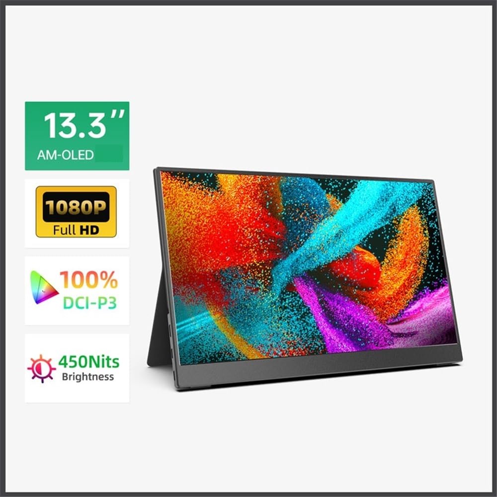 Monitor portatile da viaggio FHD 1080P 60HZ 13,3" for laptop, estensore for schermo esterno ultrasottile Monitor per Smart Working