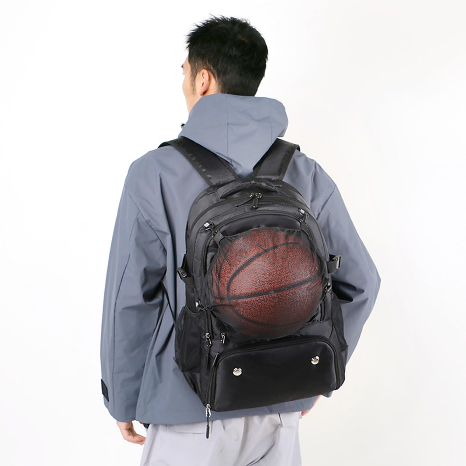 Zaino da baseball per giovani, zaino da basket unisex – Borsa da calcio | con scomparto per palloncini, grande borsa da calcio sportiva con borsa a rete rimovibile per la casa e gli anni