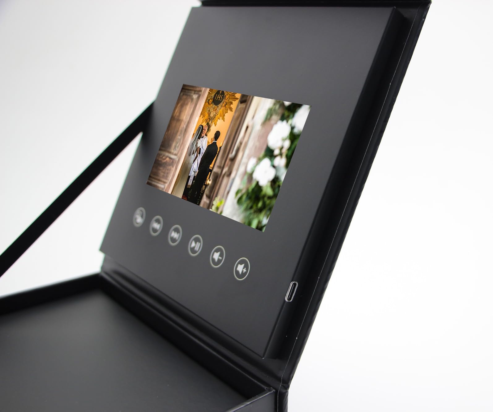 Coffret cadeau vidéo mariage et anniversaire - Écran IPS 5 pouces, 4 Go, Type-C - Fermeture magnétique personnalisée pour vœux personnalisés