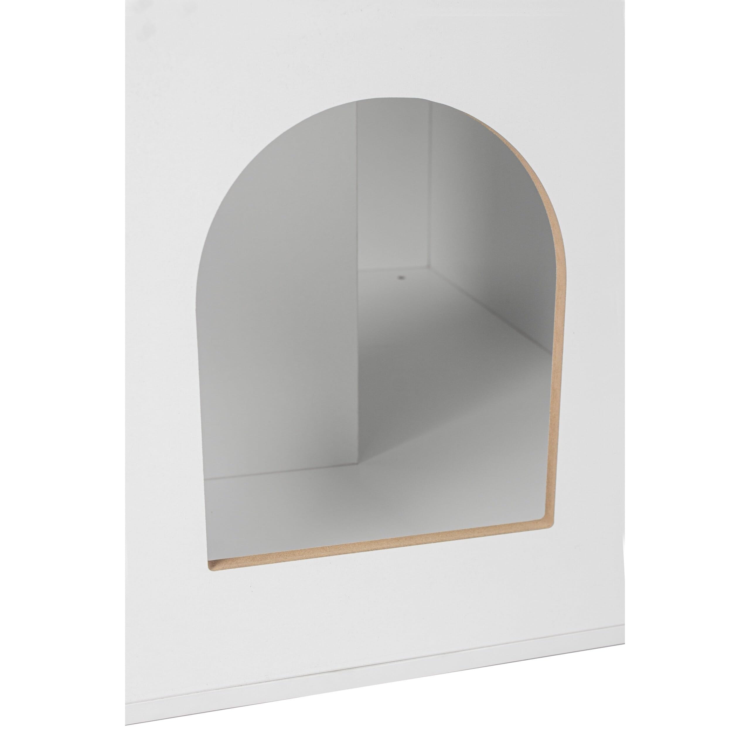 Relaxdays Armario para Gatos con Entrada Lateral, Bandeja, Tabique, 50x80x53 cm, Blanco
