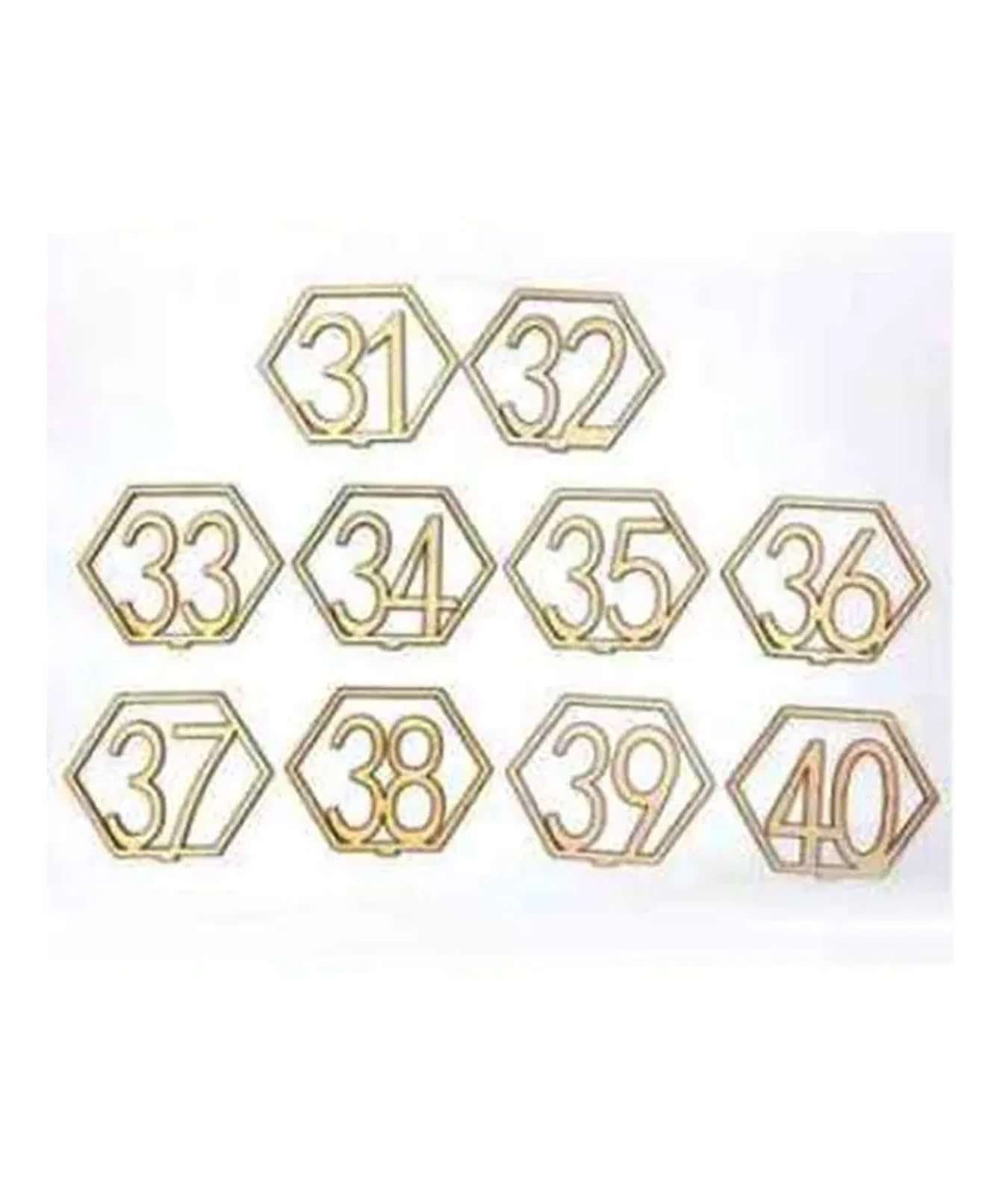 VHcgCGJ Table number holder, Wedding Wooden Table Number With Stand Base Place Holder Decor Cards Welcome Signs 10pcs(31 40)