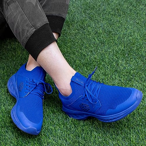 Giniros Mens Running Shoes Slip On Walking Shoes Non Slip Work Shoes Comfy Breathable Lightweight Fashion Tennis Gym Sneakers Sapphire Blue Size 7 #TOP5