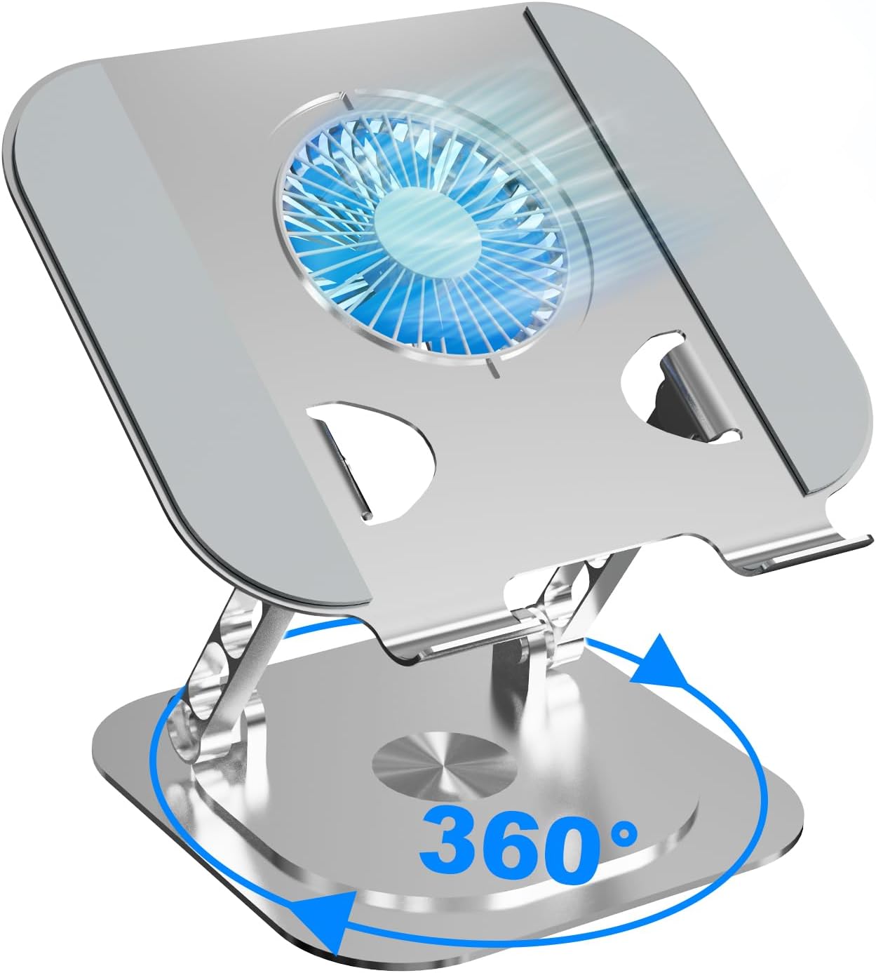 X16 Support Pour Ordinateur Portable Avec Ventilateur De Refroidissement Et Design Ergonomique En Alliage D'aluminium Pour Tablettes Avec Ventilateurs De Refroidissement Efficaces Et Design Pliable à