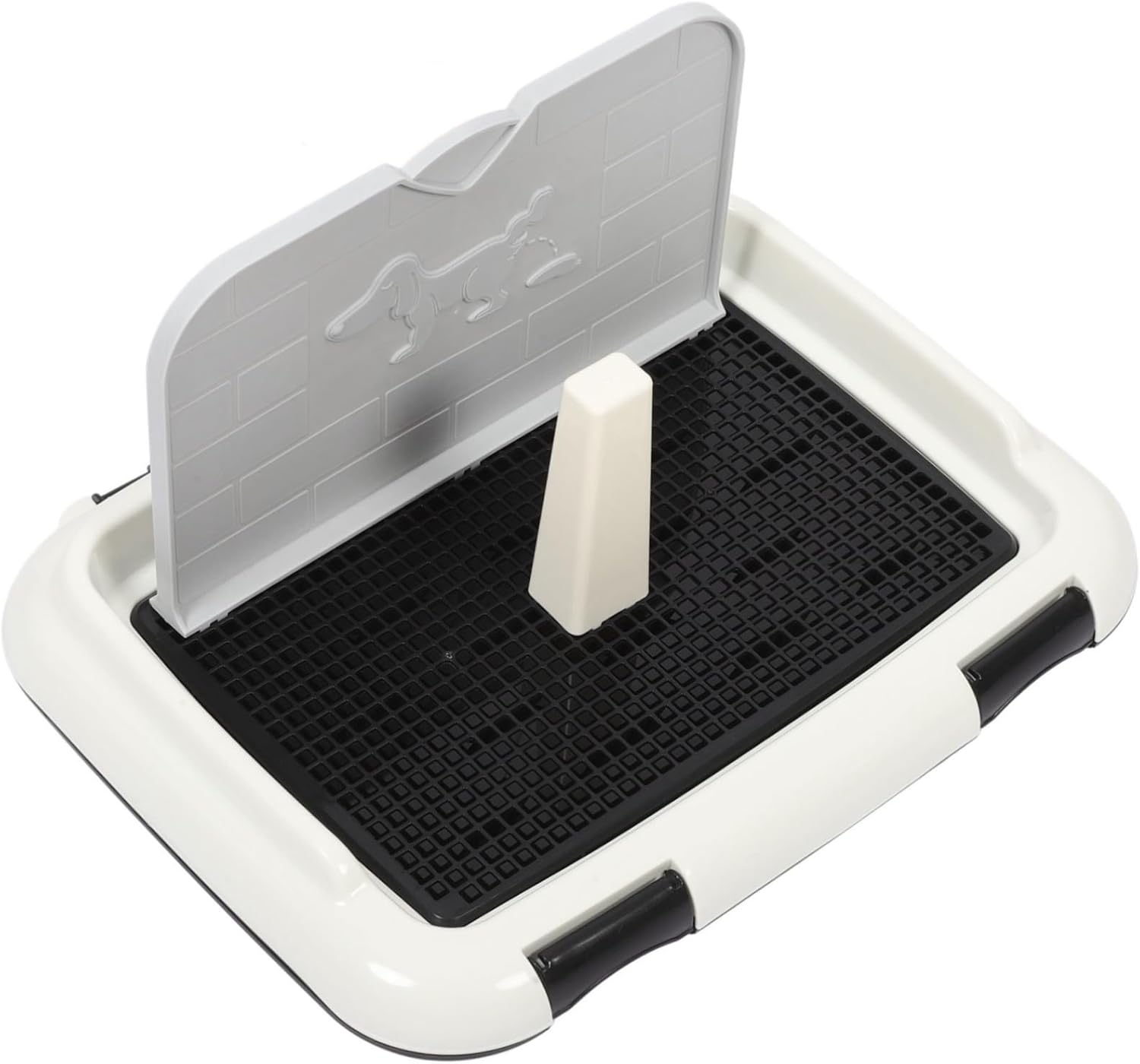 Luxshiny Thickened Plastic Dog Toilet with Splashproof Pee Baffle Indoor Puppy Potty Tray for Small and Large Dogs Easy to Clean Durable Litter Tray for Household Pet Training