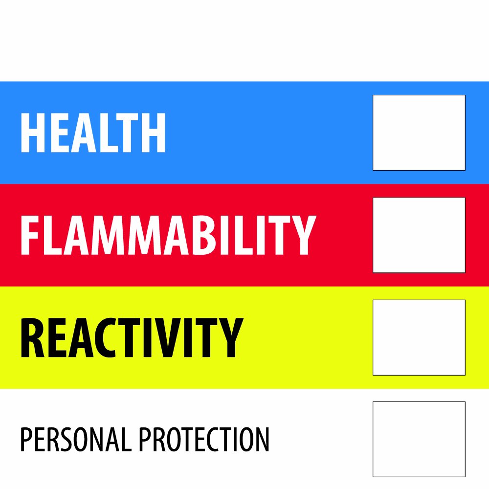 Tape Logic 2 x 2" -"Health Flammability Reactivity"