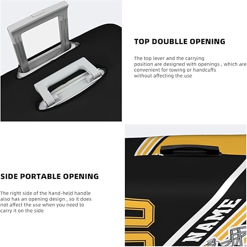 Vista 5 de Funda de equipaje personalizada, funda de maleta personalizada, diseña tu nombre y número, protector de equipaje elástico lavable, Pittsburgh