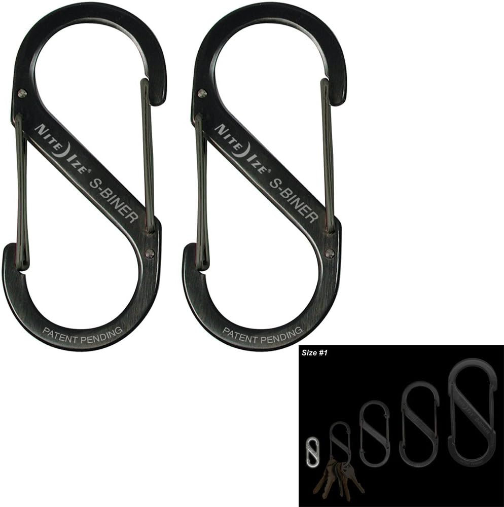 SB1-2PK-01 Size-1 S-Biner, Black, 2-Pack