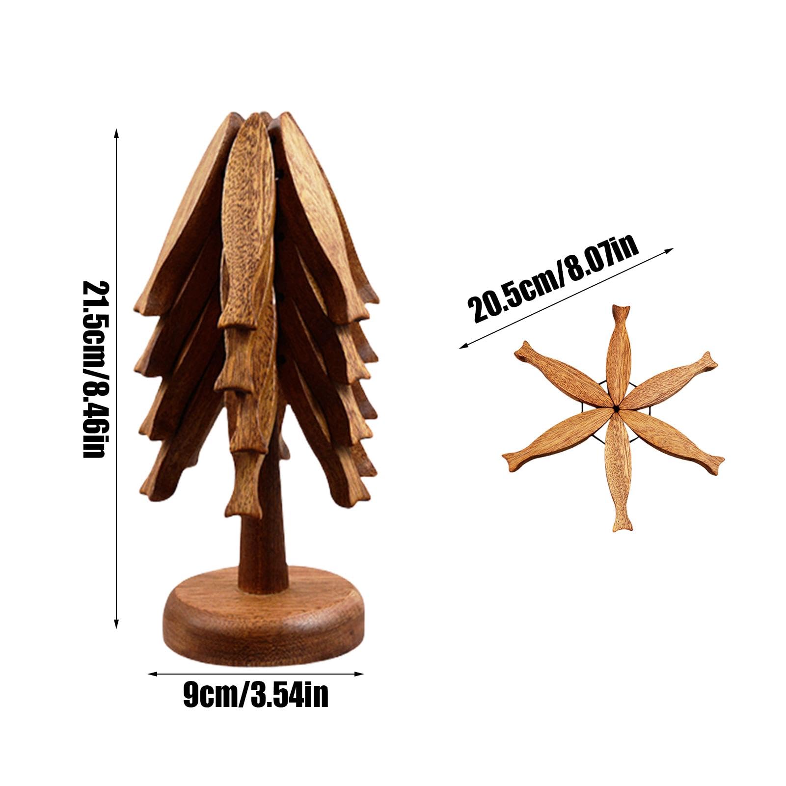 Dessous de plat d'arbre, dessous de plat en bois pour plaques chaudes