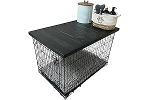 Handmade true black stained wooden dog kennel topper with safety lip for 18x24 crate