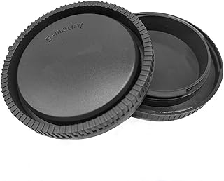 WANSUPYIN 2023 2 Pack(Front+Rear) Camera Body Cap and Rear Lens Cap Cover Kit for Sony A6300 A6000 A6400 A7R2 A7M3 ILDC Accessory Part
