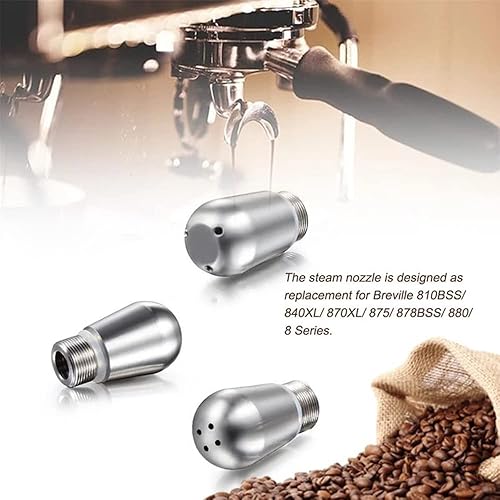 Miniatura 2 de Palumma Boquilla de vapor para máquina de café, boquilla de vapor de acero inoxidable 304 de 3/4 agujeros, boquilla de espuma de leche para máquina