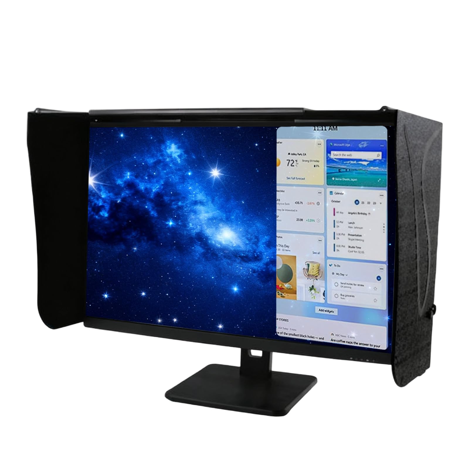 Bildschirm-Sonnenblende,Verstellbare Faltbar Monitorhaube, 41-71cm Verstellbar Bildschirm-Sonnenblende, Laptop Zelt Für 17-27 Zoll Monitor AußEnrahmen Streulichtschutz Und Anti Peeping