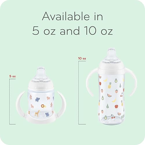 Miniatura 2 de NUK Taza para aprender, más de 6 meses, frutas y animales divertidos, colección exclusiva de Tienda, 5 onzas, paquete de 2 sin BPA, boquilla suave,