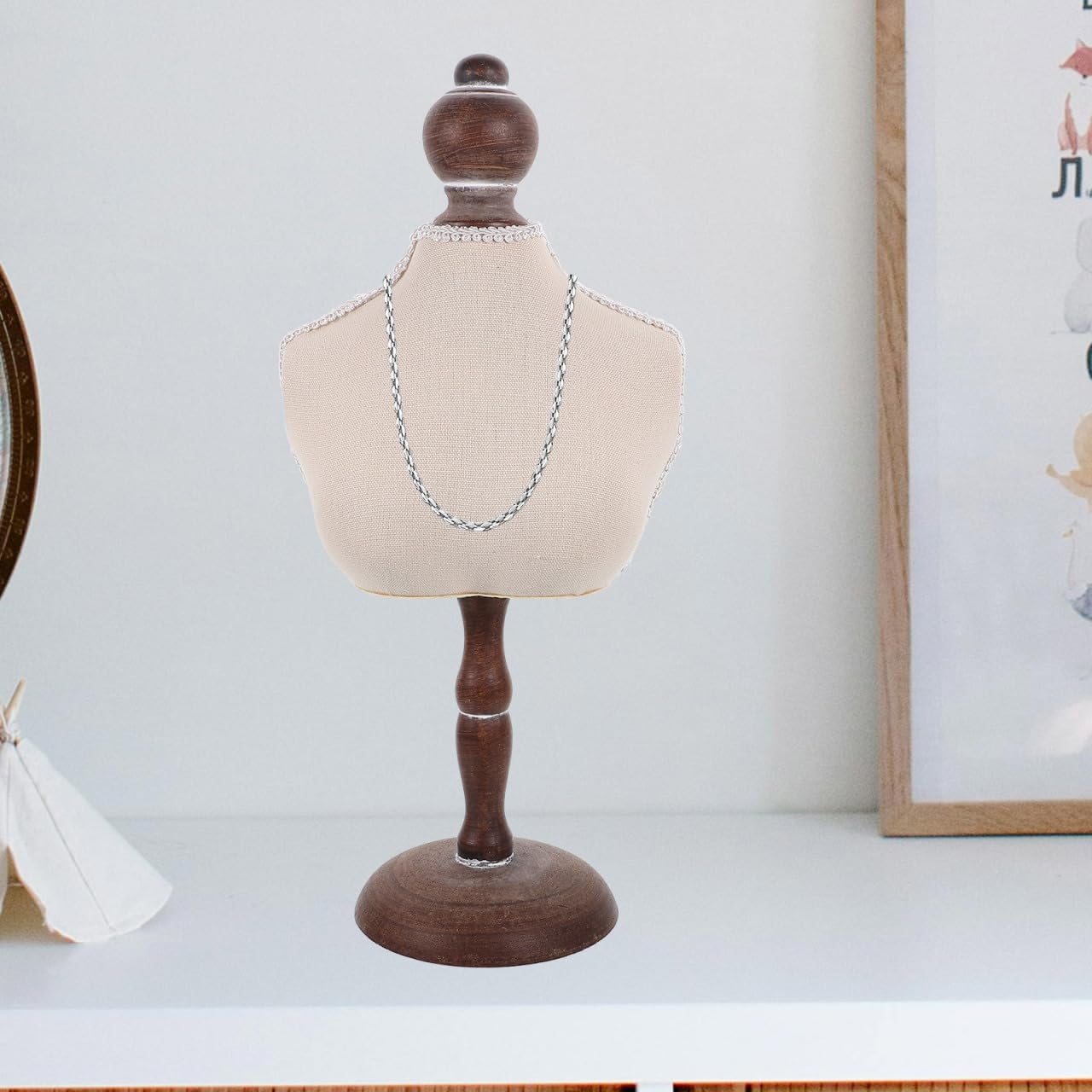 PRETYZOOM Sturdy Necklace Display Stand Necklace Bust Jewelry Organizer Elegant Velvet Base