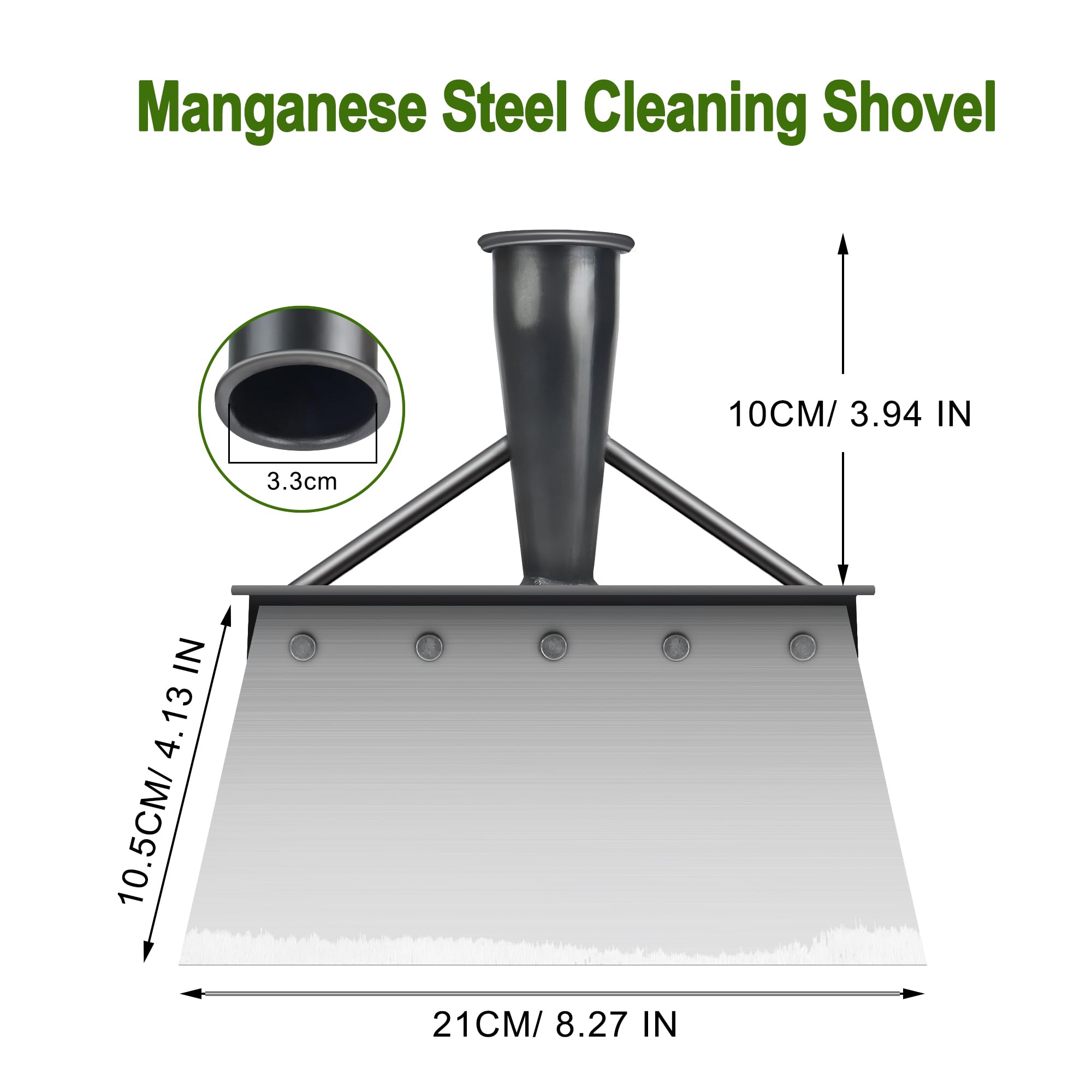 Multi-Functional Cleaning Shovel, Heavy Duty Garden Tool Steel Flat Shovel, Garden Scraper Shovel Farm for Digging, Lawn Edging,Weed Removal, 8.3in/21cm