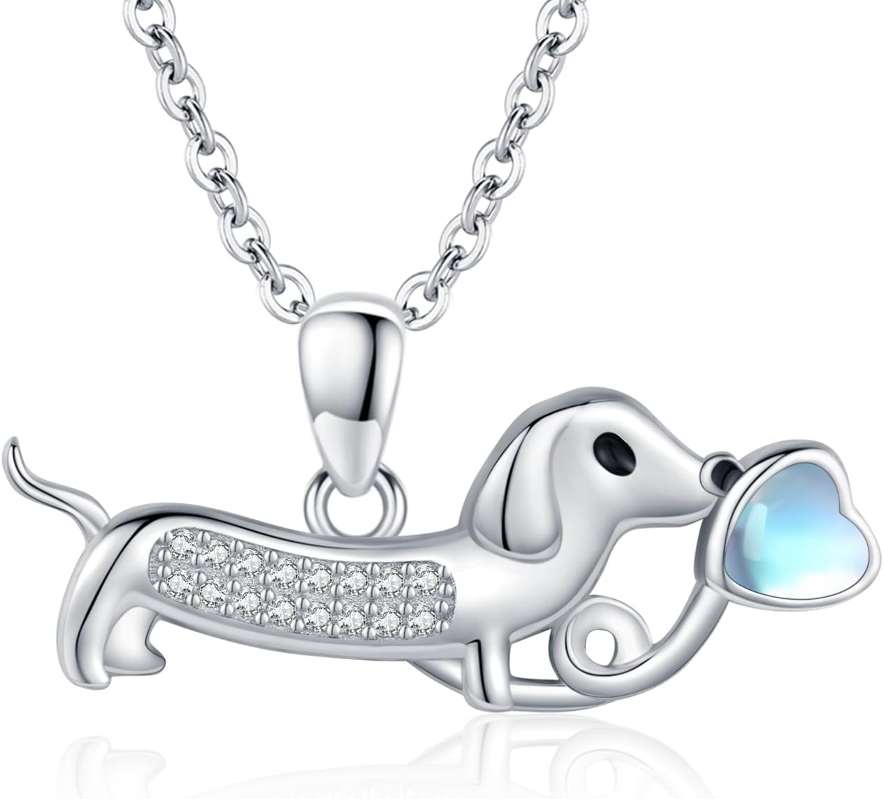 Sterling Silver Highland Cow/Dachshund/Corgi/Red Cardinal Necklace Cute Animal Puppy Dog Pendant Jewelry for Women Girls
