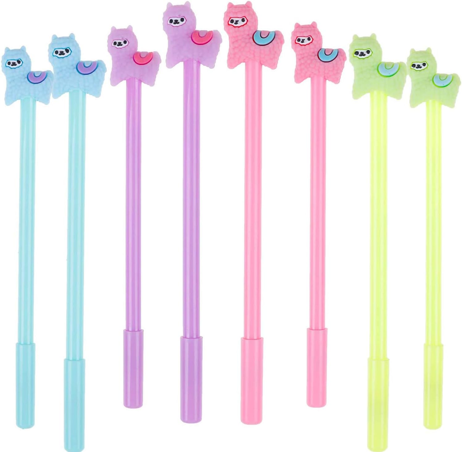 28 Pieces Cartoon Llama Pen Cute Alpaca Gel Pen,4 Colors for School Office Supplies Kids Gifts, Black Ink, 0.5mm Ball Point