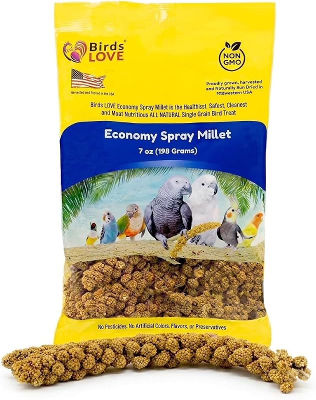 Milheto em Espiga para Aves Birds LOVE com Hastes Reduzidas, Livre de OGM, 200 g