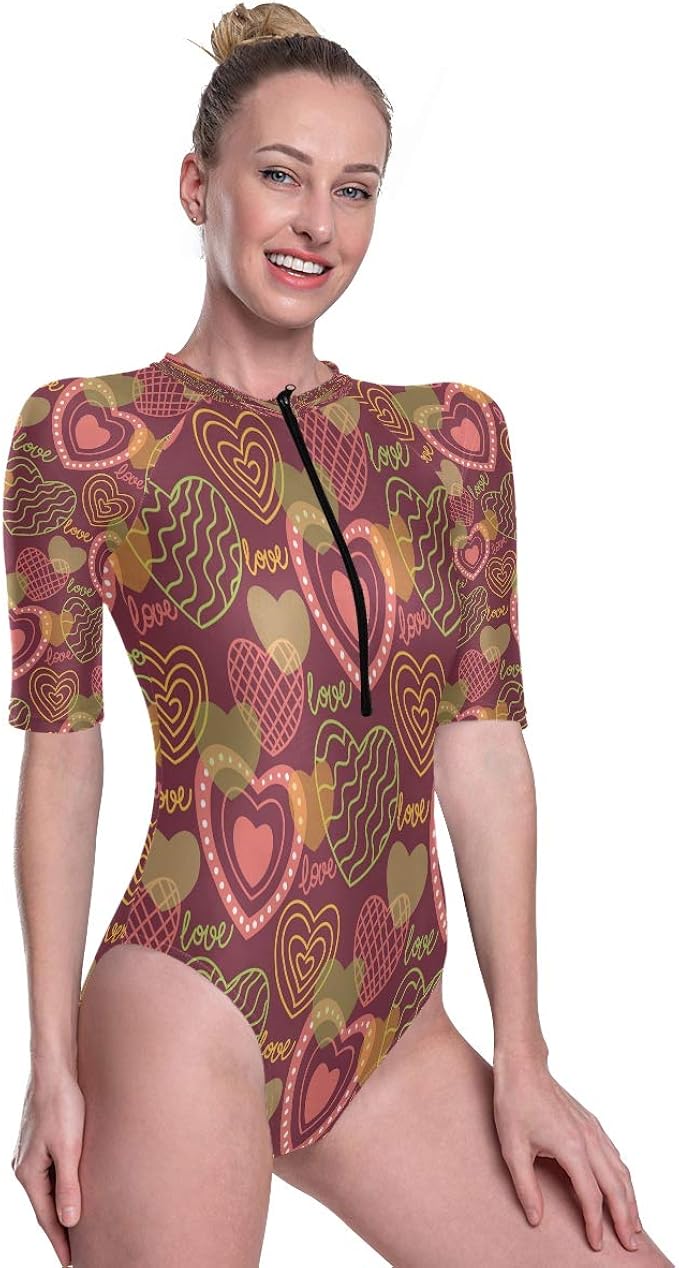 One Piece Bathing Suits For Women Hand Drawn Illustration Short Sleeve Swimsuit Swimwear At Amazon Women S Clothing Store One Piece Bathing Suits For Women Hand Drawn Illustration Short Sleeve Swimsuit Swimwear At Amazon Women S Clothing Store