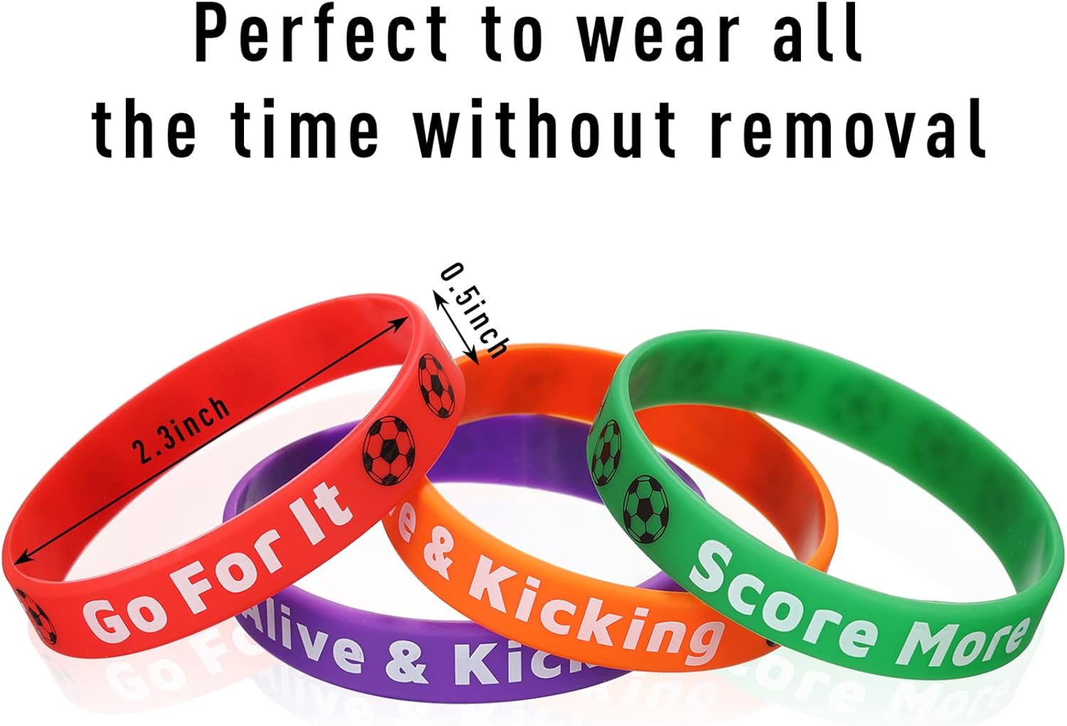Civaner 48 Pcs Soccer Silicone Bracelets Motivational Party Favors Bulk