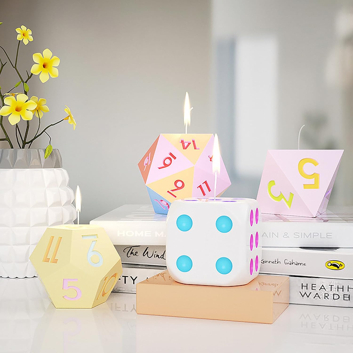 Large Dice Resin Molds 2 Styles D20 D12 Silicone Dice Mold for Epoxy Resin Casting Big Dice Candle Mould for Art Craft Home Decor