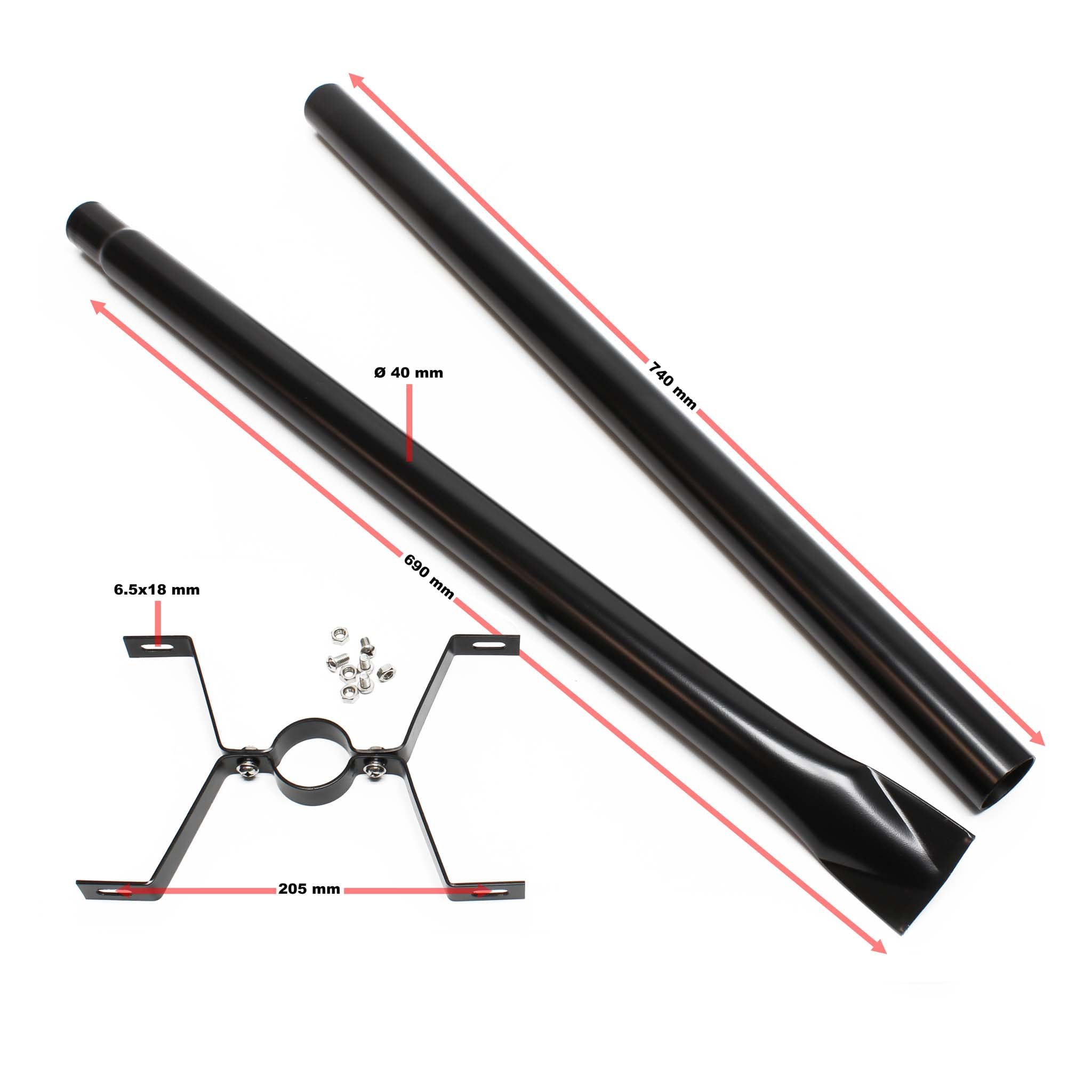 Wiltec Pied de support pour boîte aux lettres design style américain, 190 x 190 x 1430 mm, Couleur noire, Acier galvanisé, Boîte postale US Mailbox