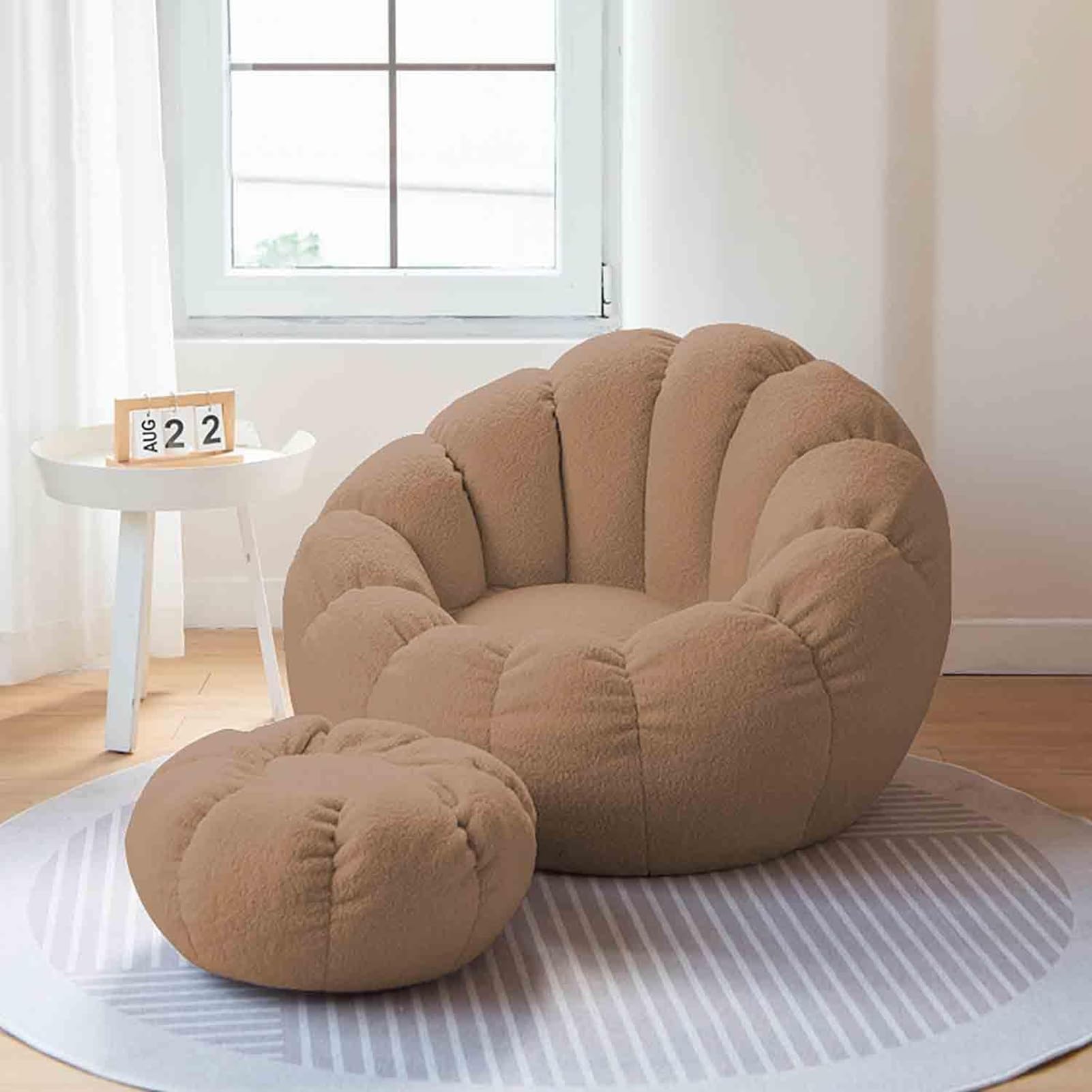 Pouf géant doux et moelleux (sans remplissage) - Pouf de rangement pour animaux en peluche - Meubles de salon surdimensionnés pour enfants et adultes