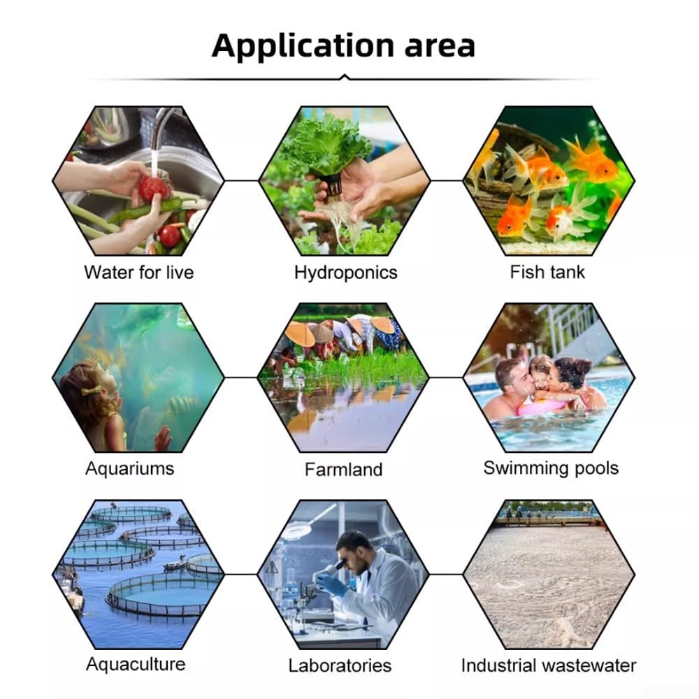 Tester dell'acqua di precisione per e per l'analisi Cf in acquacoltura idroponica e sistemi di piscine con custodia impermeabile Ip67 Correzione automatica della temperatura e strumento reattivo della