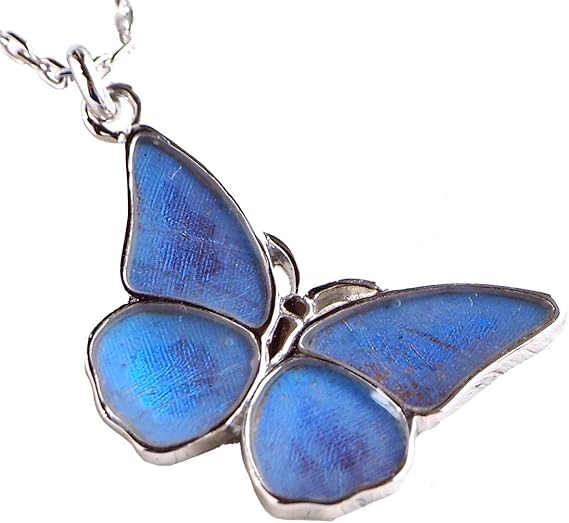 Amazon 2タイプから選べます 銀工房aramaroots アラマルーツ ブルーモルフォ蝶のネックレス シルバー S 受注制作 Na03sp Ag タイプ まっすぐ ネックレス 通販