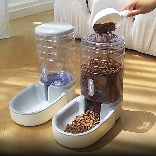 Miniatura 10 de Alimentador automático para mascotas de 3.8 L, alimentador de alimentos y dispensador de agua para perros pequeños y grandes, gatos y mascotas