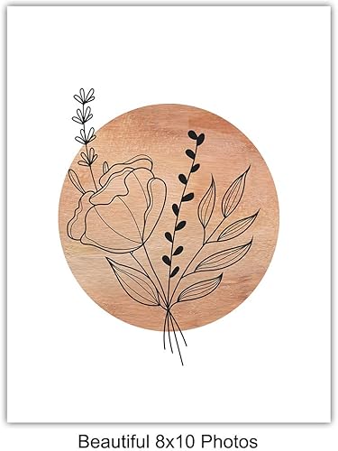 Miniatura 5 de Abstract Plant Wall Decor - Minimalist Aesthetic Line Art for Bathroom, Bedroom, Living Room - Matisse Style Botanical Poster Print Set - Celestial