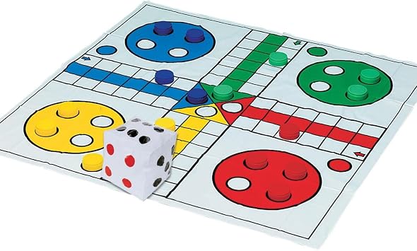 S&S Worldwide Jumbo Ludo Game. Kids Will Love Giant 40" Sqaure Vinyl Game Mat and 5" Inflatable Movement Die.