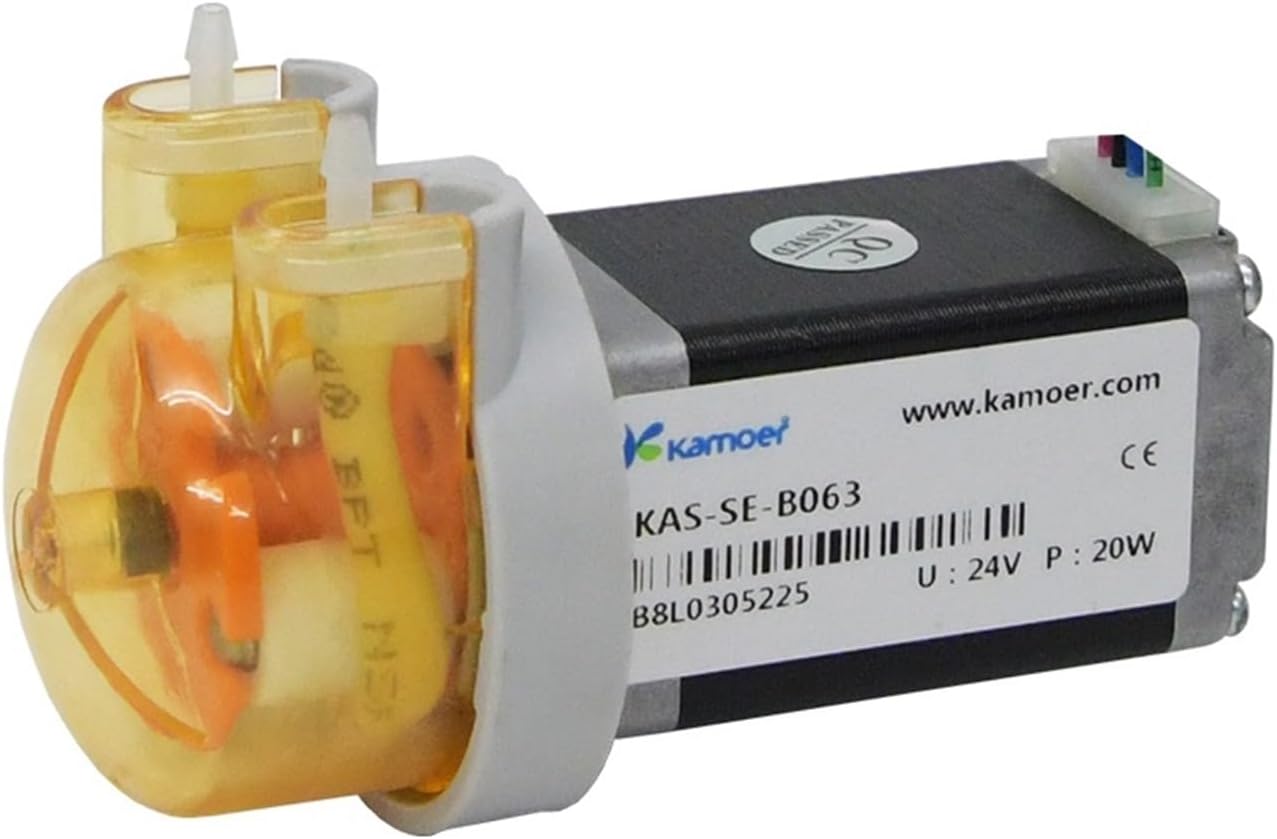 1PCS 12V/24V KAS Small Peristaltic Dosing Water Pump with Stepper Motor, 3 Rotors Silicone/BPT Tube(B04,Se-24v-3 Rotors)