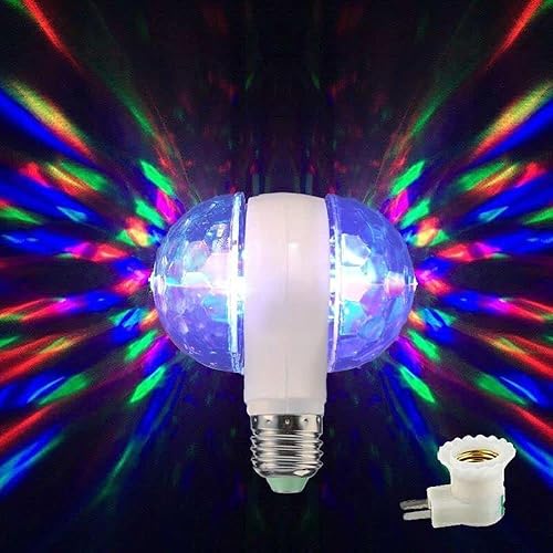Miniatura 5 de gofidin Bombilla LED E27 de doble cabeza giratoria para discoteca, proyector RGB, lámpara de fiesta de bayoneta multicolor para fiestas en casa,