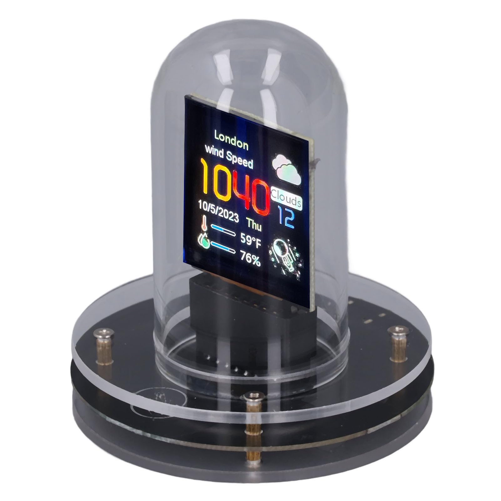 Hyuduo IPS Nixie Tube Clock, 12/24H Display, Weather Mode with Temperature, Electronic Album Feature, Easy Setting for DIY Retro