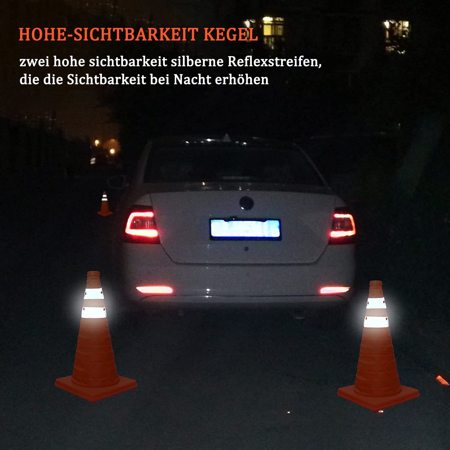 Faltkegel Warnkegel/Verkehrskegel/Verkehrskegelschild/Faltbar Warnkegel Sicherheitspilone Sicherheitskegel Mehrzweck-Popup-Reflektierender Sicherheitskegel