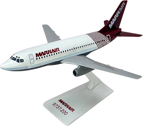 Flight Miniatures Mark Air 737-200 Escala 1180 - Modelo de avión de plástico a presión - Réplica coleccionable de los aviones Mark Air Airlines -