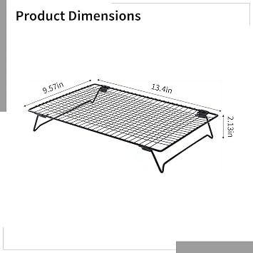 Baking Cooling Racks Stackable 2 Pcs Steel Wire Foldable, Stands Cookies Breads Meats