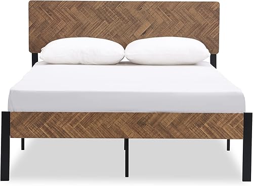 Miniatura 8 de ANITA Base de cama tamaño Queen con cabecera de madera marco de cama de plataforma de alto perfil de almacenamiento de 124 pulgadas debajo  soporte
