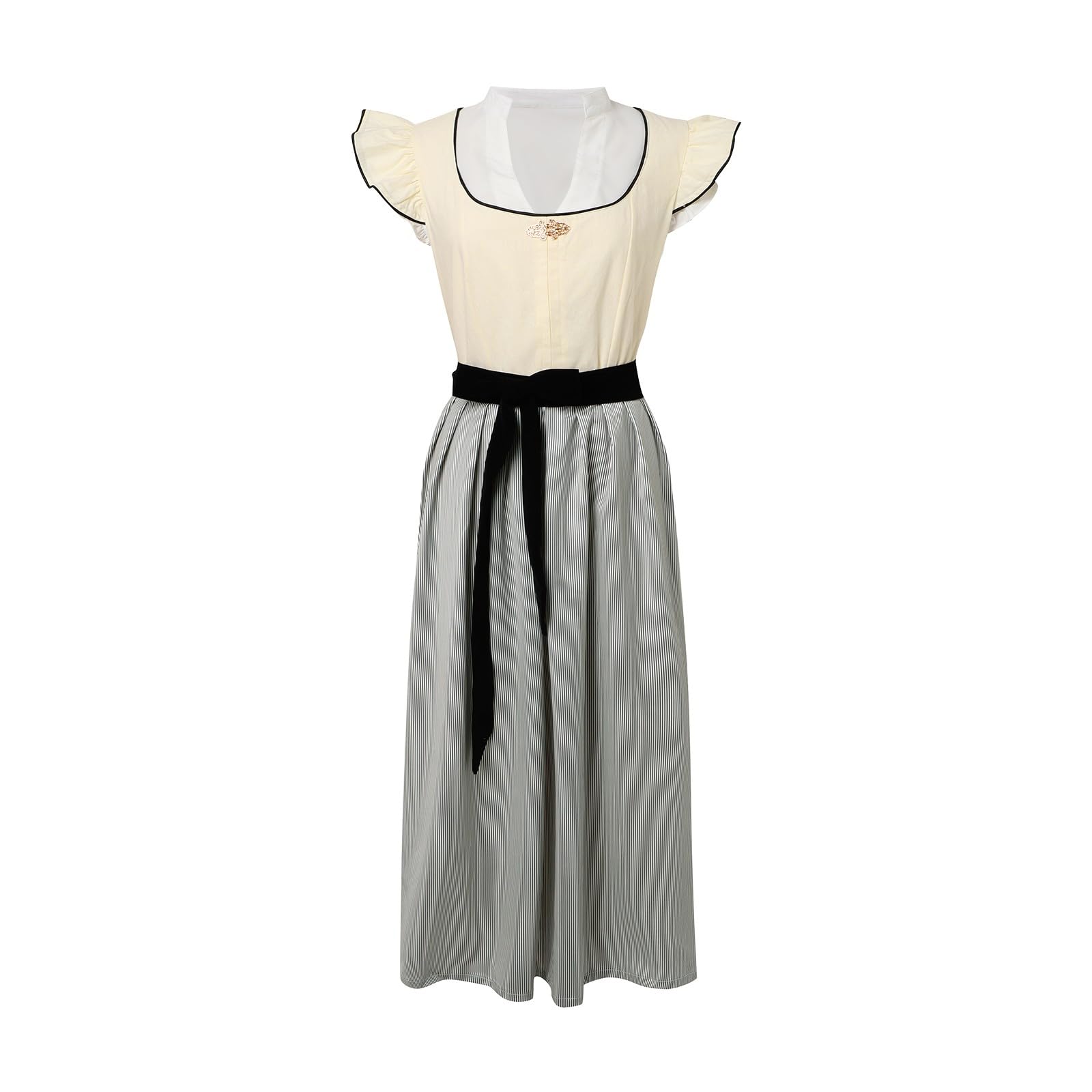 Genérico Vestido Largo Bohemio Mujer Fluido Casual Diario Fin de End Viaje Maxi Talle Alto sin Mangas Floral Suave Ligero A206