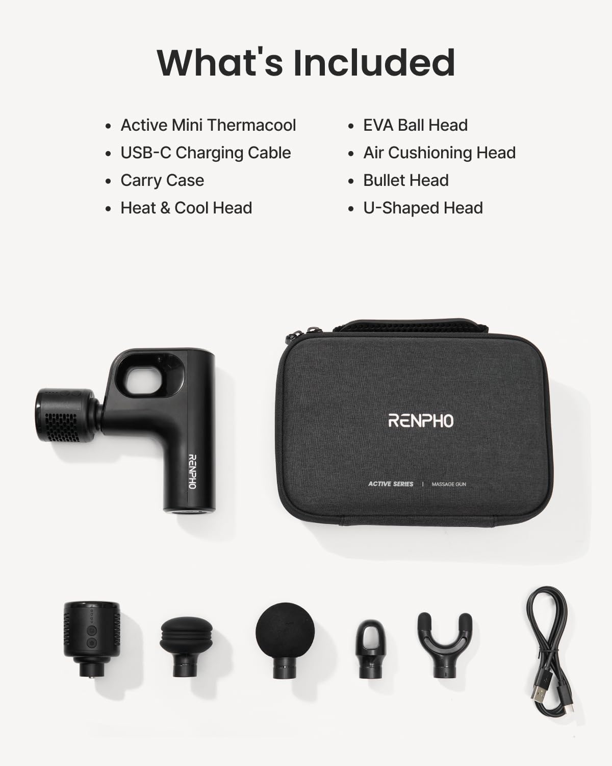 RENPHO Active Mini Thermacool Massage Gun with Heat and Cold, Valentine's Day Gifts, Percussion Deep Tissue Back Massager Ergonomic Design 5 Speeds for Muscle Therapy, FSA Eligible, Travel Case HSA - Image 9