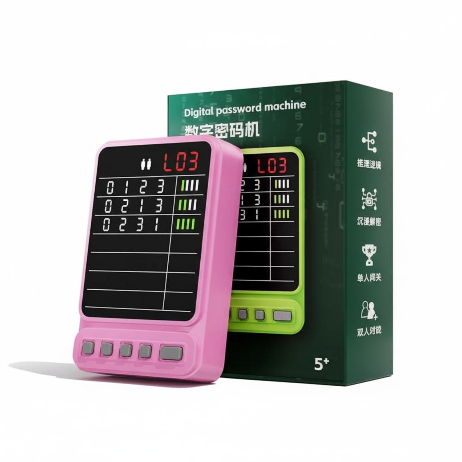 Learning Juego de Rompecabezas Numérico Entrenador Mental Juguete Educativo Portátil de Bolsillo con de Acierto y Guía de Deducción Adecuado para, Rosa