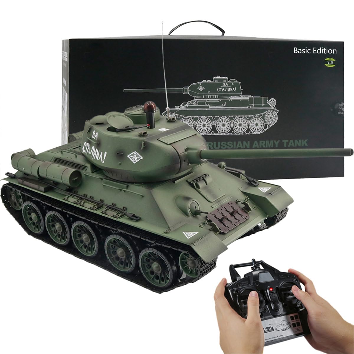 1/16 RC czołg dla dorosłych, 2,4 G, radziecki T-34, średni pilot, model czołgu wojskowego z efektem strzelania dźwiękiem, model pojazdu RC dla entuzjastów wojskowych