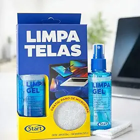 Limpa Telas em Gel Spray 120ml Start para Notebook, Tablet, Celular e TV LED/LCD, com Pano de Microfibra