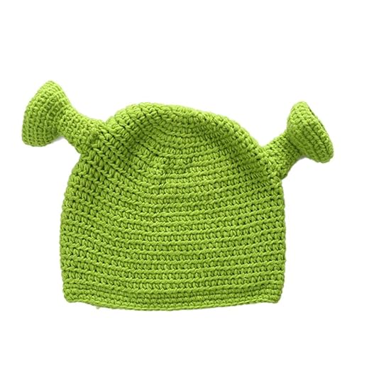 Bontand Unisex Hand Strickmütze Wolle Winter Strickmütze Cosplay Dome Cap Shrek Hut Für Frauen Männer