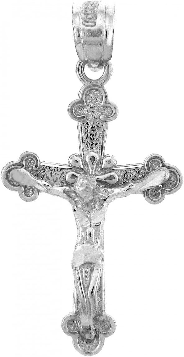 Claddagh Gold 925 Sterling Silver Crucifix Pendant