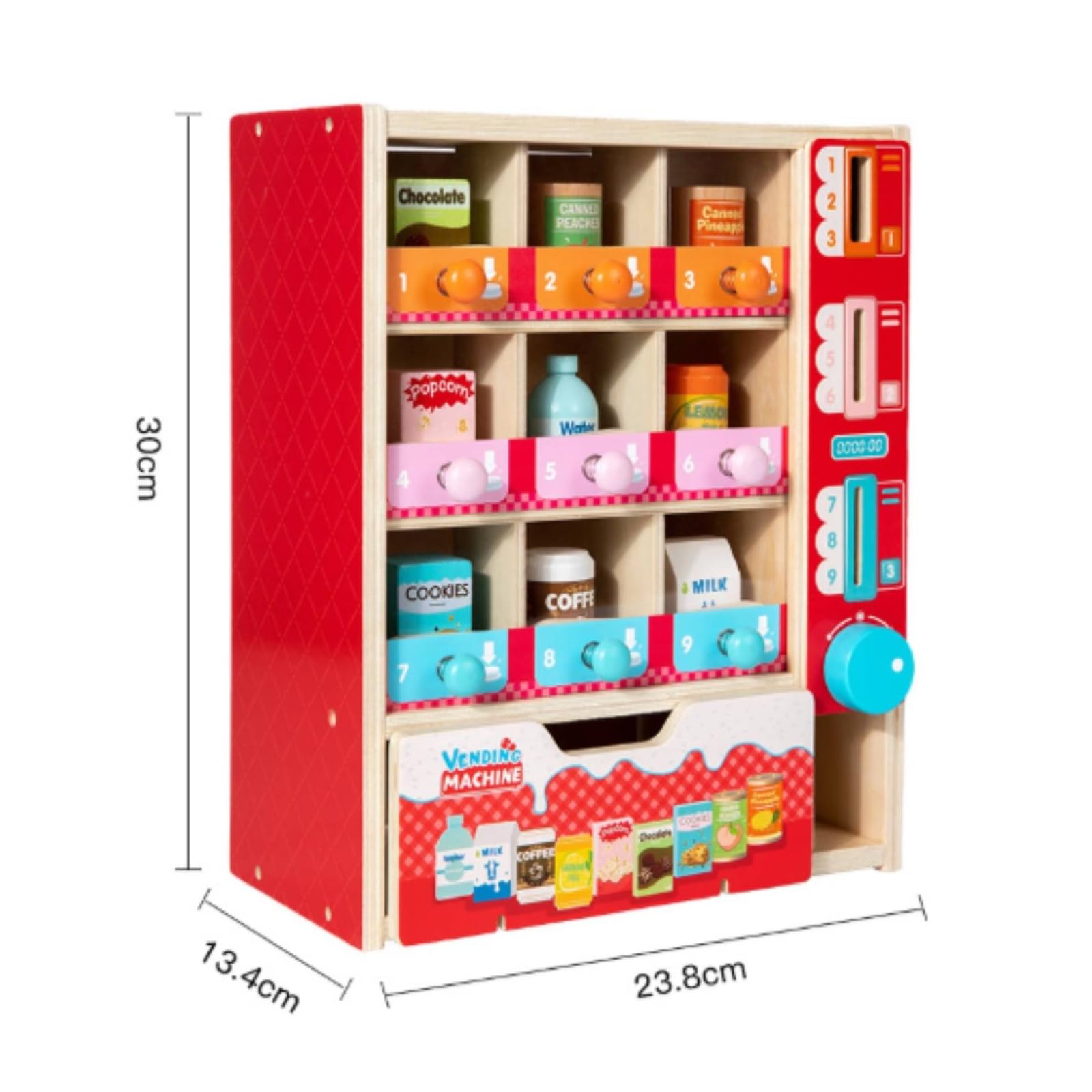 Distributore Automatico Giocattolo da Tavolo Gioco D'imitazione in Legno Interattivo Macchina Macchina a Capsule per Scuole Dell'infanzia, Cameretta