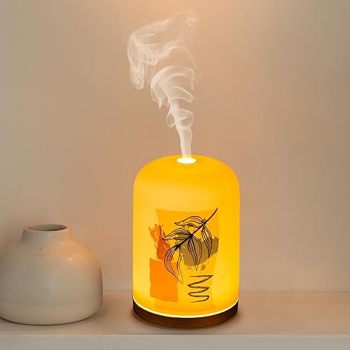 Difusor de aceite esencial con cubierta de cerámica hecha a mano, difusor de aromaterapia de 3.7 fl oz para habitaciones grandes, difusor